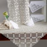 Χειροποίητο πλεκτό μερσεριζέ σετ 7 τεμαχίων NG33 (140cm x 140cm/90cm x 90cm/50cm x 150cm/60cm x 60cm x 2/40cm x 40cm x 2) λευκό SilkFashion