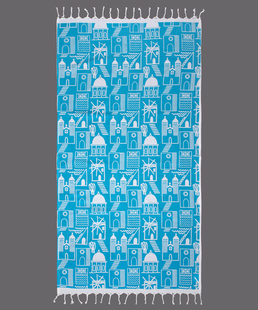 nkp540siel Pestemal nkp540 (90cm x 180cm) τυρκουάζ SilkFashion - Image 1