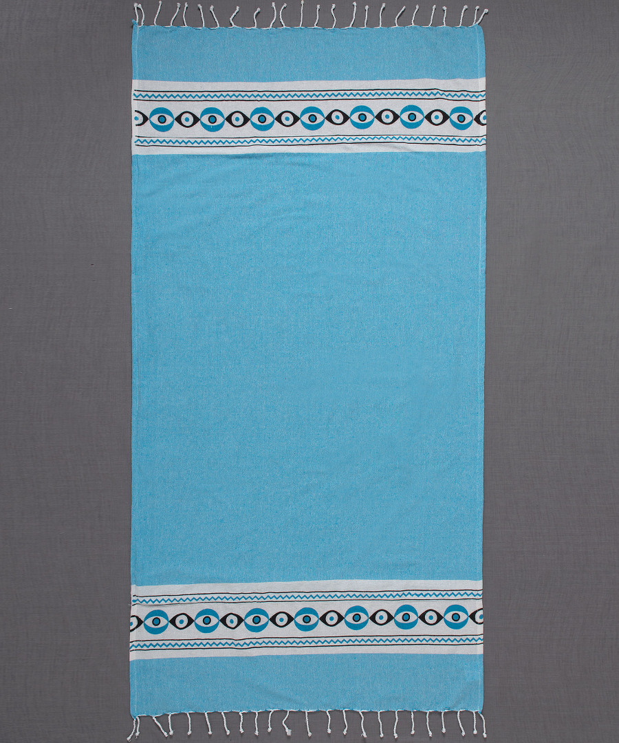 nkp707petsetasiel Pestemal με πετσέτα nkp707 (90cm x 180cm) τυρκουάζ SilkFashion - Image 1