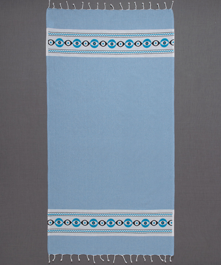 nkp707siel Pestemal nkp707 (90cm x 180cm) σιέλ SilkFashion - Image 1