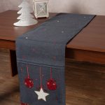 Χριστουγεννιάτικη τραβέρσα NW343 (35cm x 175cm) ανθρακί SilkFashion