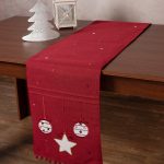 Χριστουγεννιάτικη τραβέρσα NW343 (35cm x 175cm) κόκκινη SilkFashion