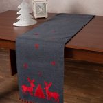 Χριστουγεννιάτικη τραβέρσα NW345 (35cm x 175cm) ανθρακί SilkFashion