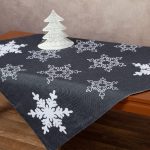 Χριστουγεννιάτικο καρέ NW348 (87cm x 87cm) ανθρακί SilkFashion