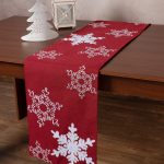 Χριστουγεννιάτικη τραβέρσα NW348 (35cm x 170cm) κόκκινη SilkFashion