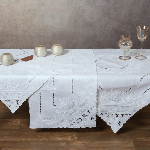 Χειροποίητο πετσετάκι nx001 (60cm x 60cm) λευκό SilkFashion