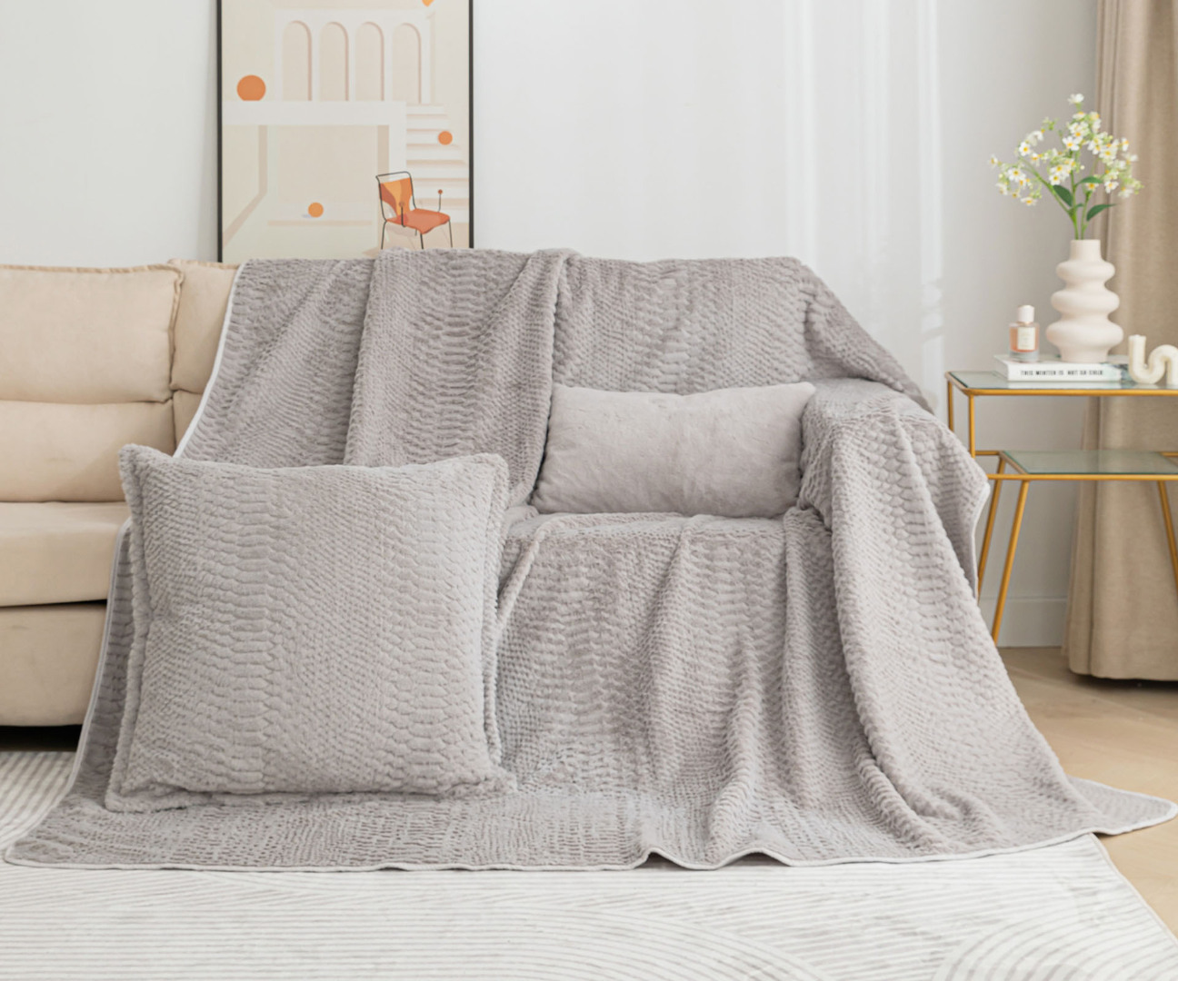 nx201lightgrey2 ΡΙΧΤΑΡΙΑ NX201 (180cm x 180cm) LIGHT GREY SilkFashion - Image 1