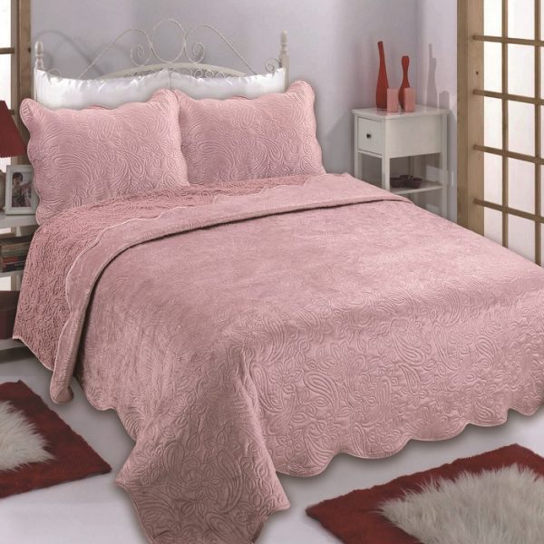 Κουβέρτα βελούδο με sherpa NX2211 (220cm x 240cm + 2x50cm x 70cm) pink SilkFashion