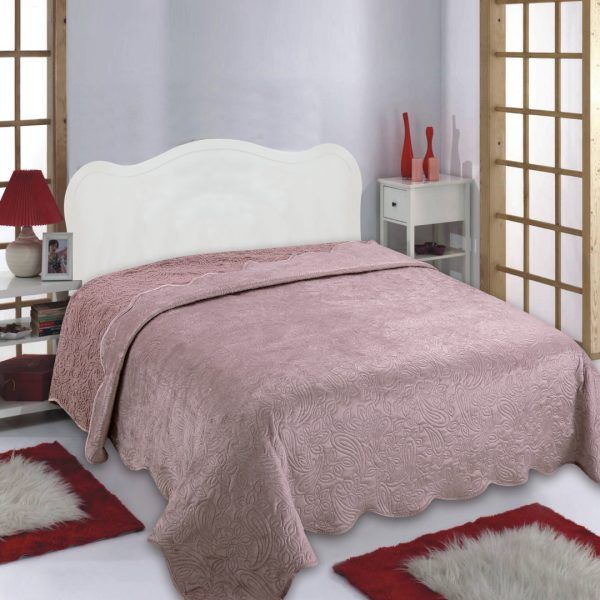 Κουβέρτα βελούδο με sherpa NX2211 (240cm x 260cm) syklamen SilkFashion