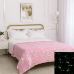 Παιδική φωσφοριζέ κουβέρτα unicorn (170cm x 220cm) ρόζ SilkFashion