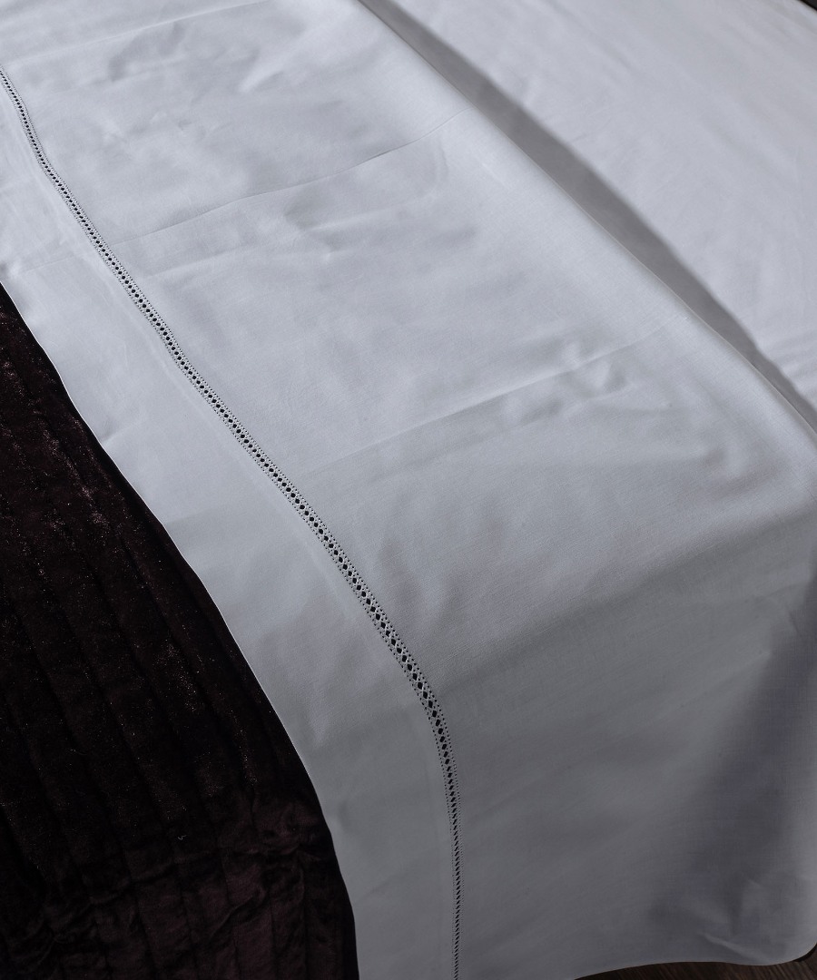 nx46azourleyko ΧΕΙΡΟΠΟΙΗΤΟ ΣΕΝΤΟΝΙ ΜΕ ΑΖΟΥΡ ΝΧ46 (180CM X 250CM) ΛΕΥΚΟ SilkFashion - Image 1