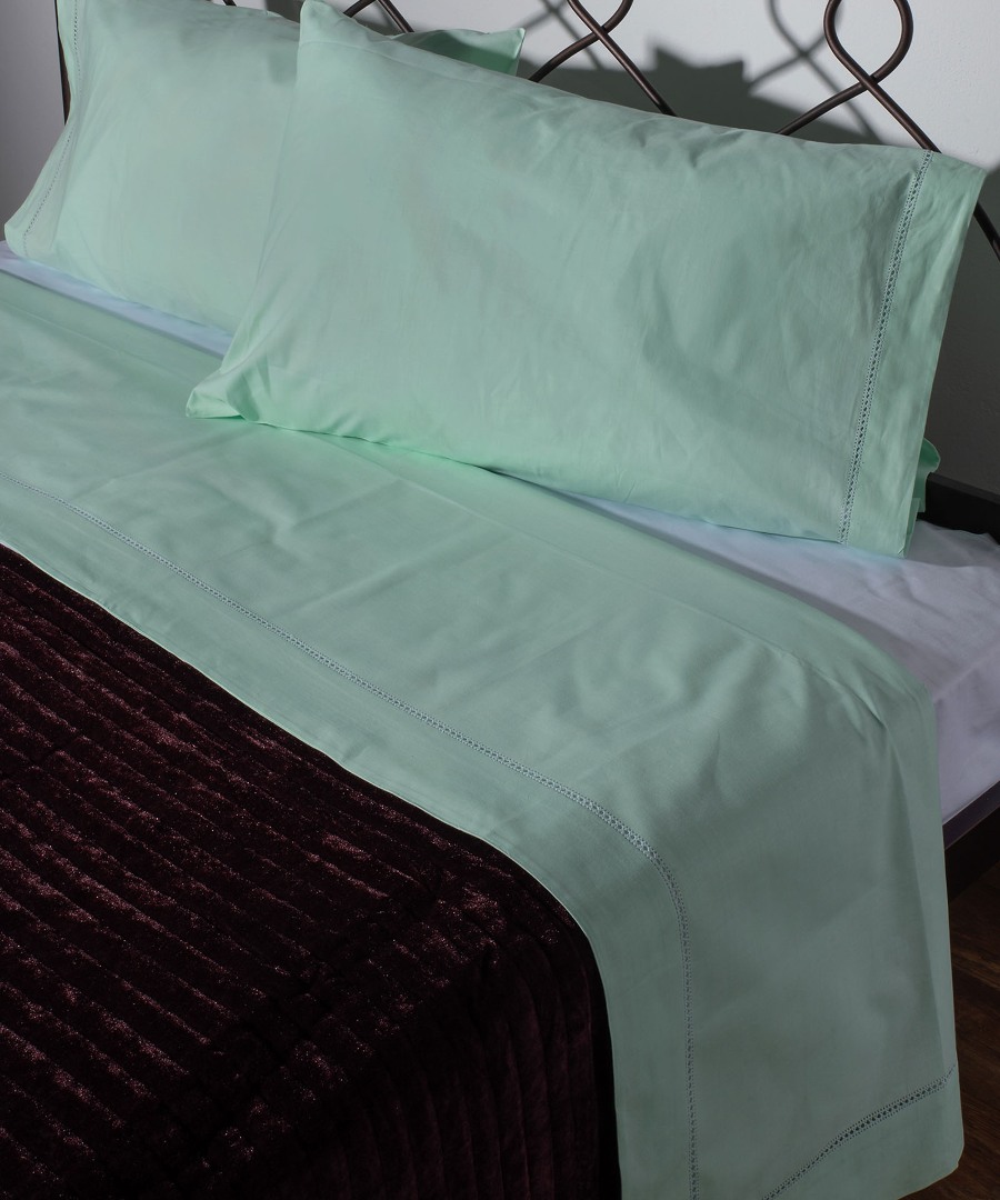 nx46azourprasino ΧΕΙΡΟΠΟΙΗΤΟ ΣΕΝΤΟΝΙ ΜΕ ΑΖΟΥΡ ΝΧ46 ΤΡΙΩΝ ΤΕΜΑΧΙΩΝ (225CM X 250CM) ΠΡΑΣΙΝΟ SilkFashion - Image 1