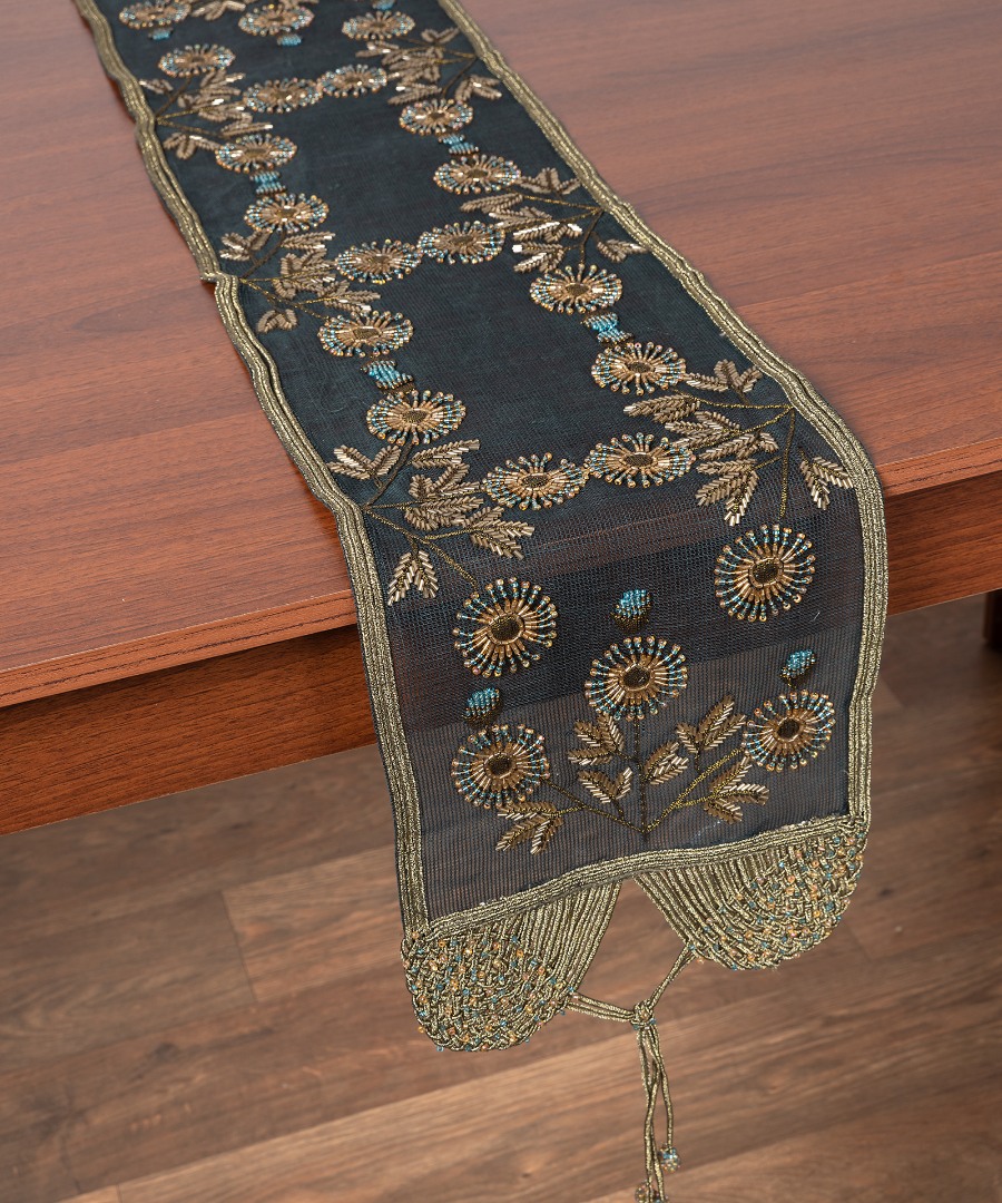 nx58b Τραβέρσα (22cm x 105cm) NX-58 Μαύρο SilkFashion - Image 1