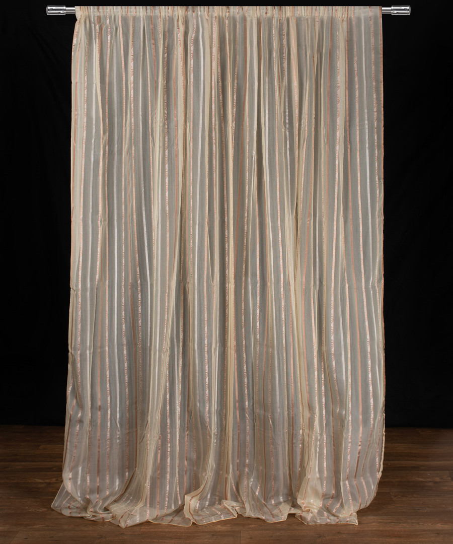 nx6104ivory Κουρτίνα nx6104 (280cm x 300cm) με τρέσα ivory SilkFashion - Image 1