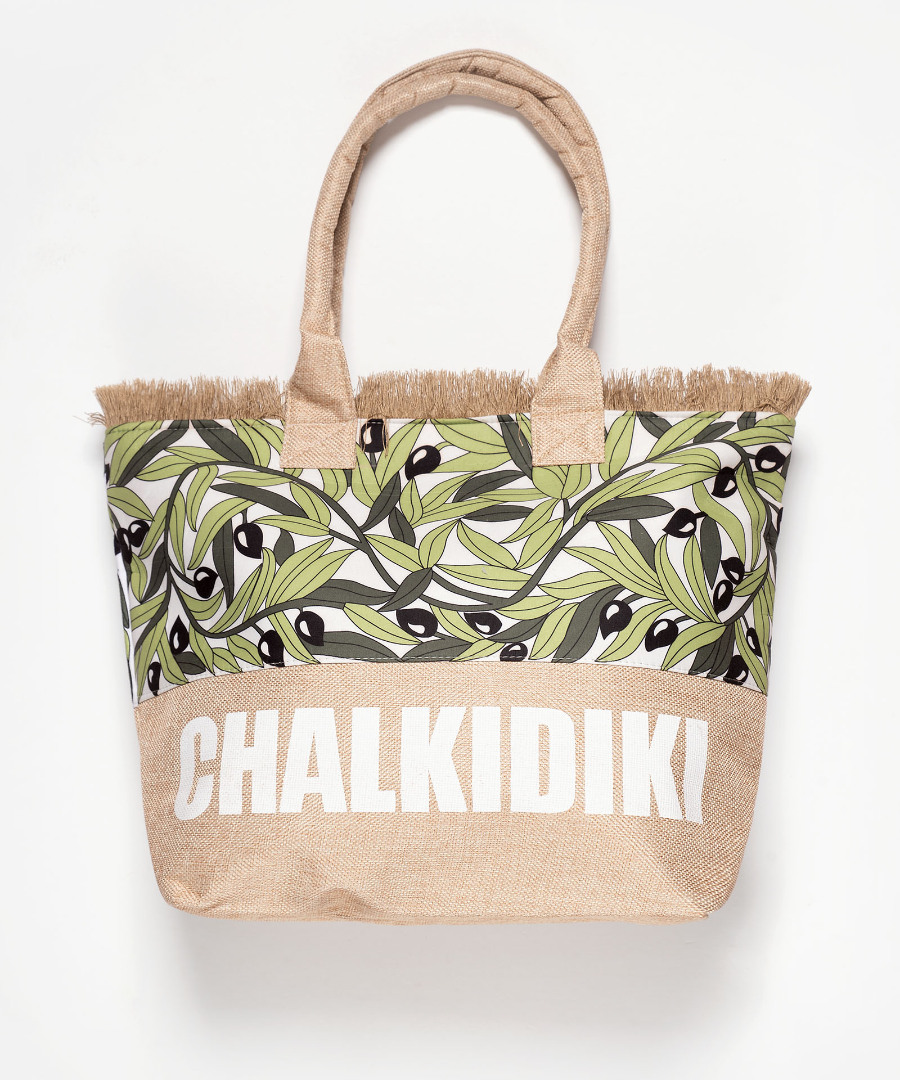 olivechalkidiki Τσάντα με χερούλι (49cm x 15cm x 34cm) ελιά CHALKIDIKI SilkFashion - Image 1