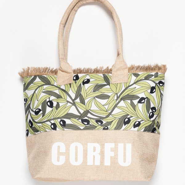 Τσάντα με χερούλι (49cm x 15cm x 34cm) ελιά CORFU SilkFashion