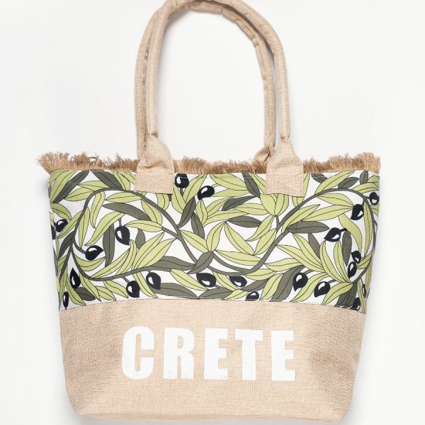 Τσάντα με χερούλι (49cm x 15cm x 34cm) ελιά CRETE SilkFashion