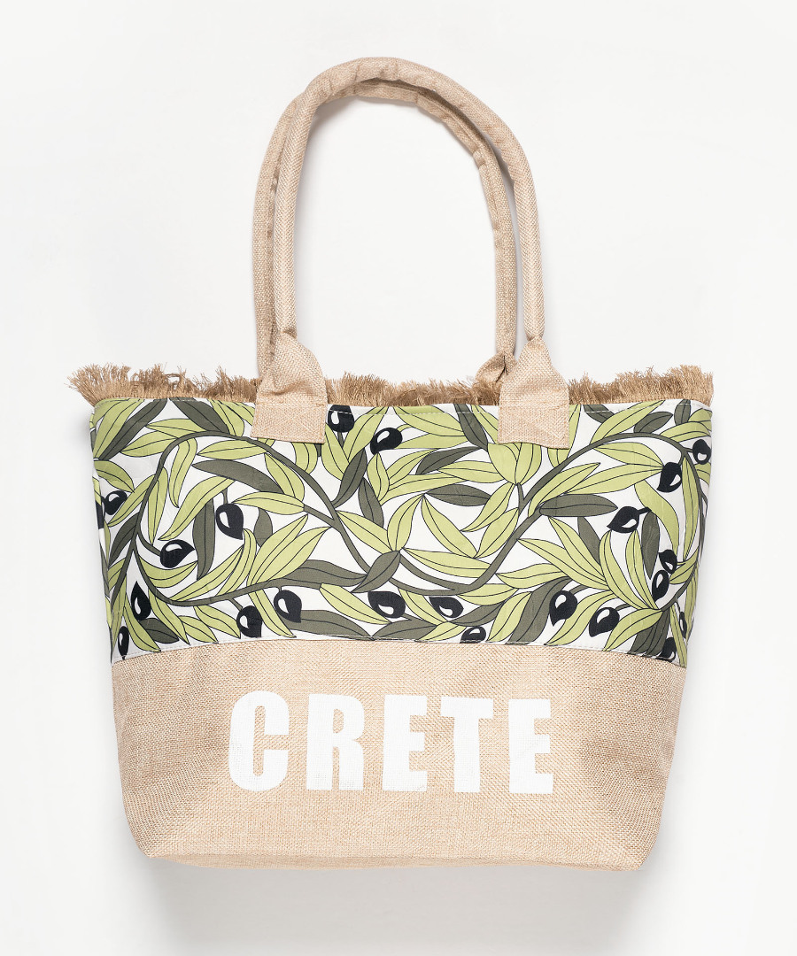 olivecrete Τσάντα με χερούλι (49cm x 15cm x 34cm) ελιά CRETE SilkFashion - Image 1