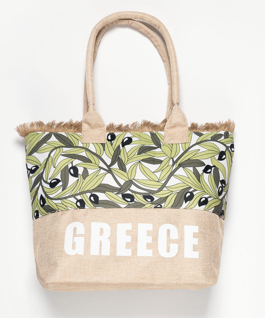 olivegreece Τσάντα με χερούλι (49cm x 15cm x 34cm) ελιά GREECE SilkFashion - Image 1