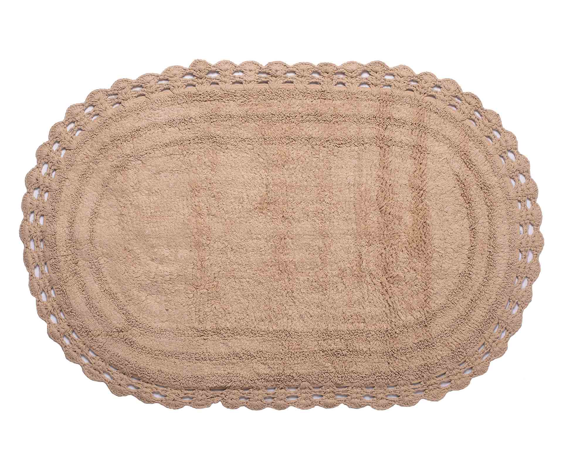 ovalmpez2 ΠΑΤΑΚΙ oval (70cm x 140cm) μπεζ SilkFashion - Image 1