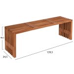ΠΑΓΚΑΚΙ NYA HM9829 ΜΑΣΙΦ ΞΥΛΟ TEAK ΣΕ ΦΥΣΙΚΟ 139,5x34,5x48,5Υεκ. - Image 2