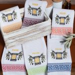 Σετ 12 τεμαχίων ποτηρόπανα (45cm x 65cm) κίωνας PAXOI SilkFashion