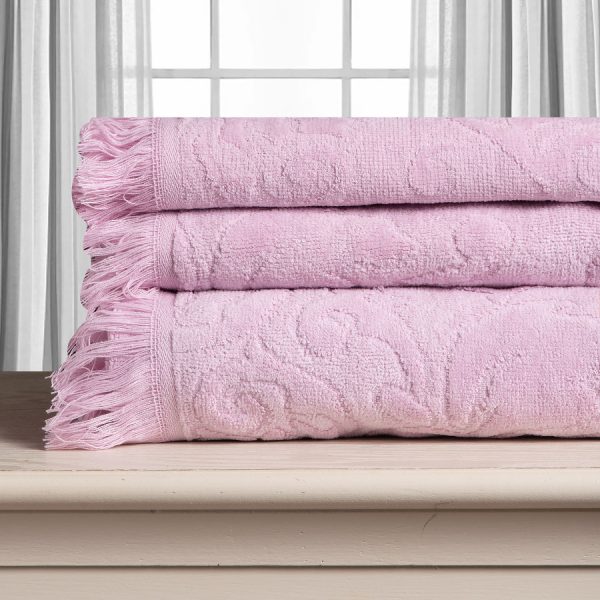 Βαμβακερή ζακάρ πετσέτα ALICIA 520gsm (80cm x 150cm) ρόζ SilkFashion