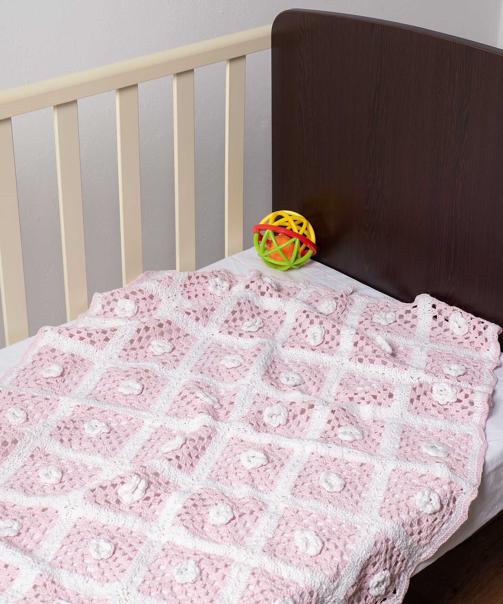 plektoroz2 bebe κουβερτάκι (100cm x 150cm) πλεκτό ροζ SilkFashion - Image 1