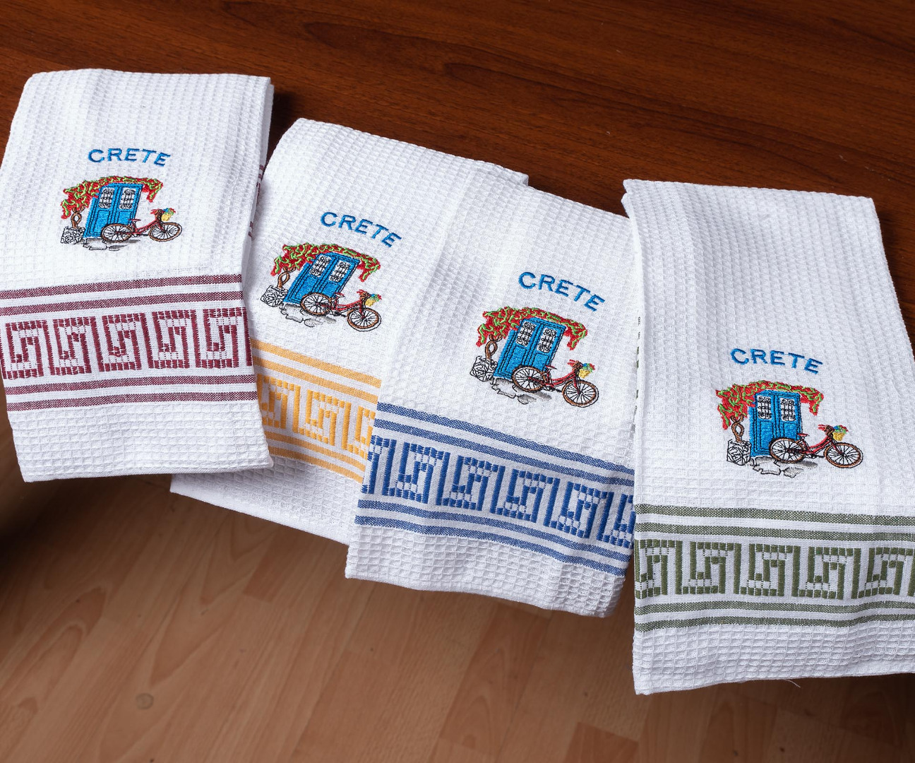 podhlatocrete Σετ 12 τεμαχίων ποτηρόπανα (45cm x 65cm) ποδήλατο CRETE SilkFashion - Image 1