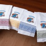 Σετ 12 τεμαχίων ποτηρόπανα (45cm x 65cm) ποδήλατο RHODES SilkFashion