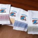 Σετ 12 τεμαχίων ποτηρόπανα (45cm x 65cm) ποδήλατο THASSOS SilkFashion