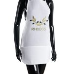 Ολόσωμη ποδιά BG23a (50cm x 70cm) λευκή χρωματιστή ελιά RHODOS SilkFashion