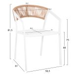 ΠΟΛΥΘΡΟΝΑ ΑΛΟΥΜΙΝΙΟΥ MIRI HM5891.22 ΛΕΥΚΟΣ ΣΚΕΛΕΤΟΣ&TEXTLINE-ΜΠΕΖ RATTAN 57x63x82Υεκ. - Image 2