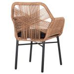 ΠΟΛΥΘΡΟΝΑ TOPIN HM6048.02 ΑΛΟΥΜΙΝΙΟ ΜΑΥΡΟ-P.E. RATTAN ΜΠΕΖ-ΜΑΞΙΛΑΡΙ ΜΑΥΡΟ 57x65x84Υ εκ - Image 5