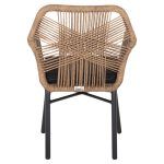ΠΟΛΥΘΡΟΝΑ TOPIN HM6048.02 ΑΛΟΥΜΙΝΙΟ ΜΑΥΡΟ-P.E. RATTAN ΜΠΕΖ-ΜΑΞΙΛΑΡΙ ΜΑΥΡΟ 57x65x84Υ εκ - Image 6