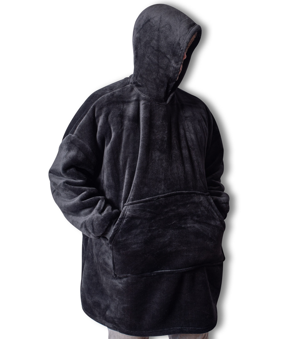 ponchoblack1 Πόντσο-κουβέρτα (One size) μαύρο SilkFashion - Image 1