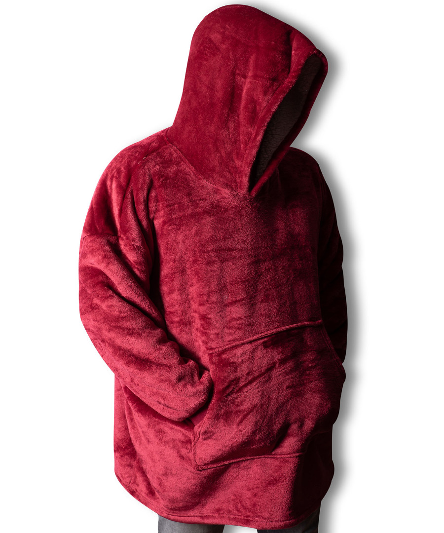 ponchored1 Πόντσο-κουβέρτα (One size) Μπορντώ SilkFashion - Image 1