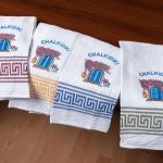 Σετ 12 τεμαχίων ποτηρόπανα (45cm x 65cm) ποδήλατο CHALKIDIKI SilkFashion