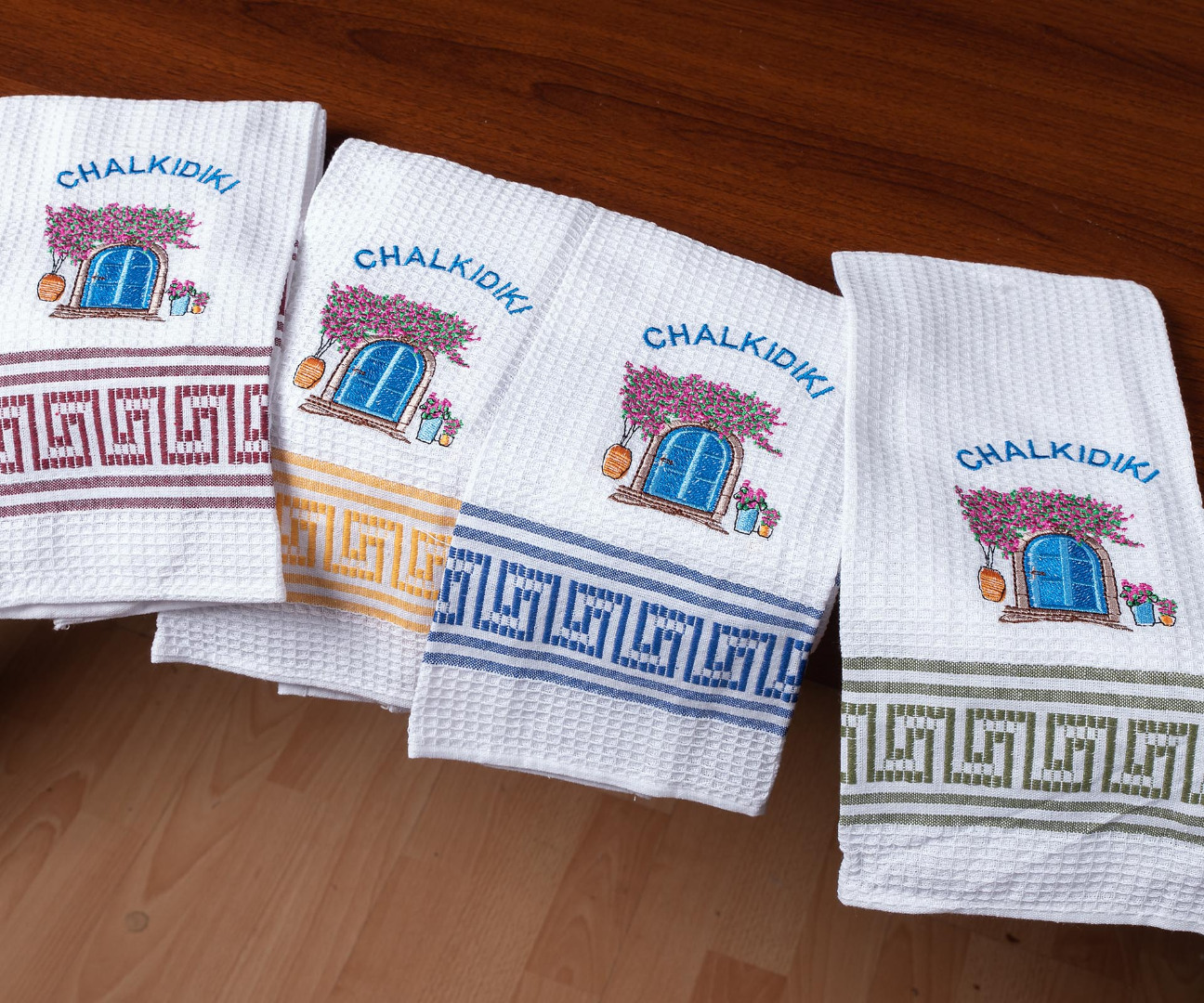 portachalkidiki Σετ 12 τεμαχίων ποτηρόπανα (45cm x 65cm) πόρτα CHALKIDIKI SilkFashion - Image 1