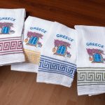 Σετ 12 τεμαχίων ποτηρόπανα (45cm x 65cm) πόρτα GREECE SilkFashion