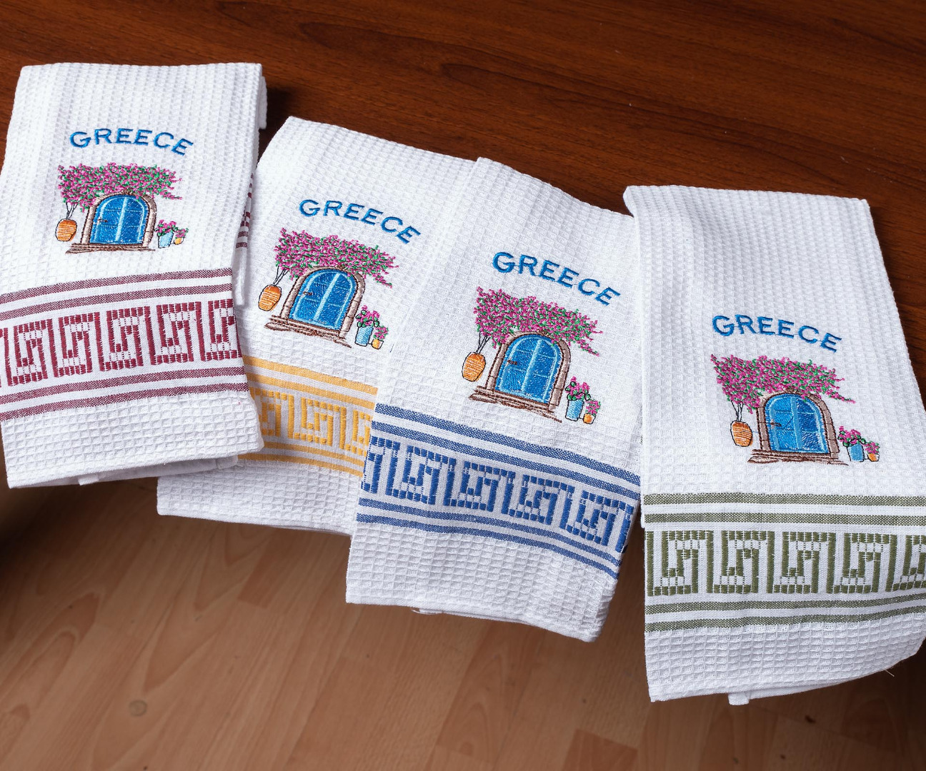 portagreece Σετ 12 τεμαχίων ποτηρόπανα (45cm x 65cm) πόρτα GREECE SilkFashion - Image 1