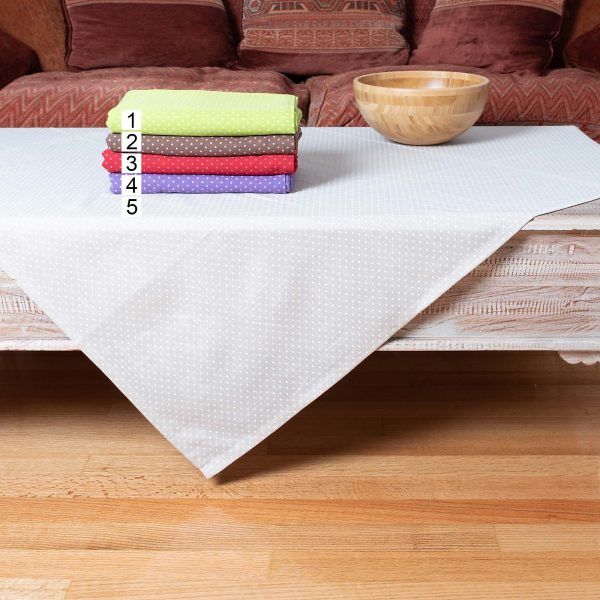 καρέ (90cm x 90cm) πουά λαχανί SilkFashion