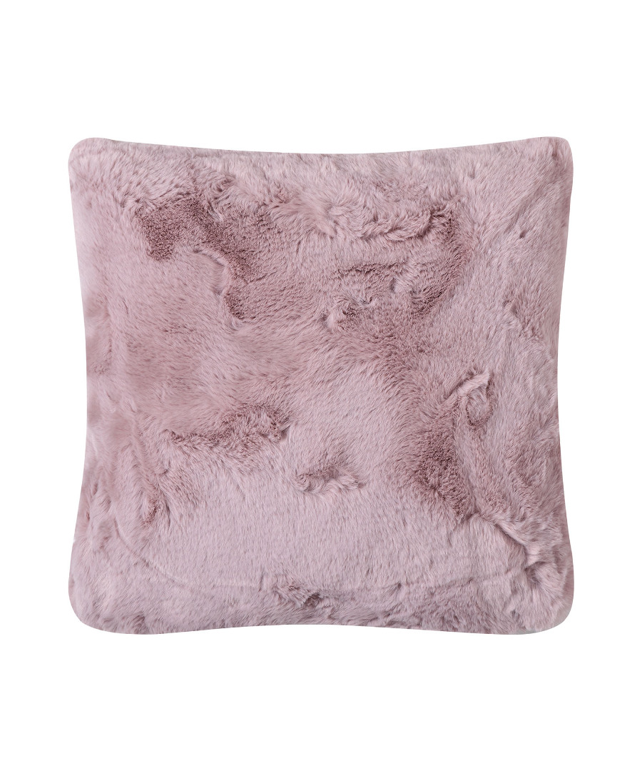 rabbitfurpinkgrey ΜΑΞΙΛΑΡΟΘΗΚΗ RABBIT FUR ΜΕ ΓΕΜΙΣΗ (45cm x 45cm) PINK/GREY SilkFashion - Image 1