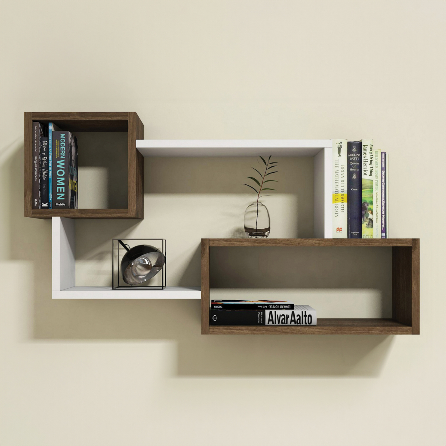 rafiera-toichoy-fb9894811-melamini-se-fy ΡΑΦΙΕΡΑ ΤΟΙΧΟΥ TANNER HM8948.11 ΜΕΛΑΜΙΝΗ ΣΕ ΦΥΣΙΚΟ-ΛΕΥΚΟ 90,5x20x51Υ εκ. - Image 1