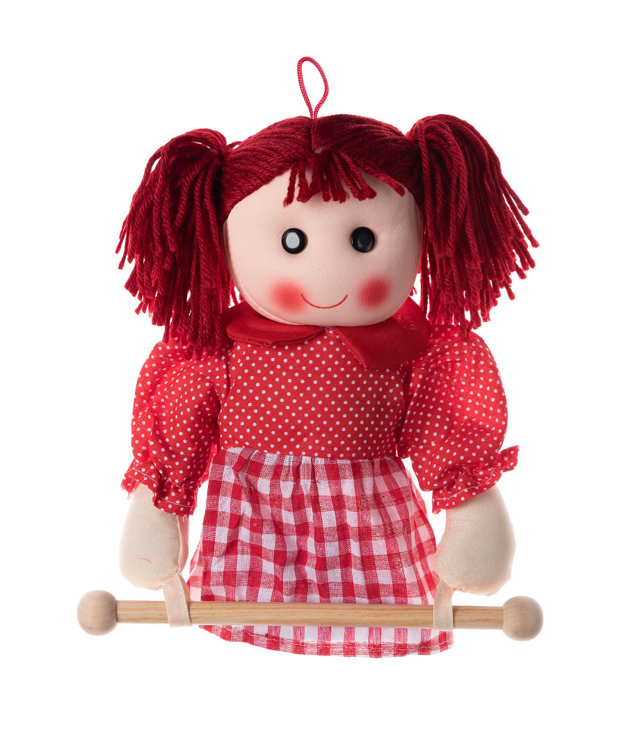 railkokkino Κούκλα Rail κρεμαστράκι (25cm x 15cm) κόκκινη SilkFashion - Image 1