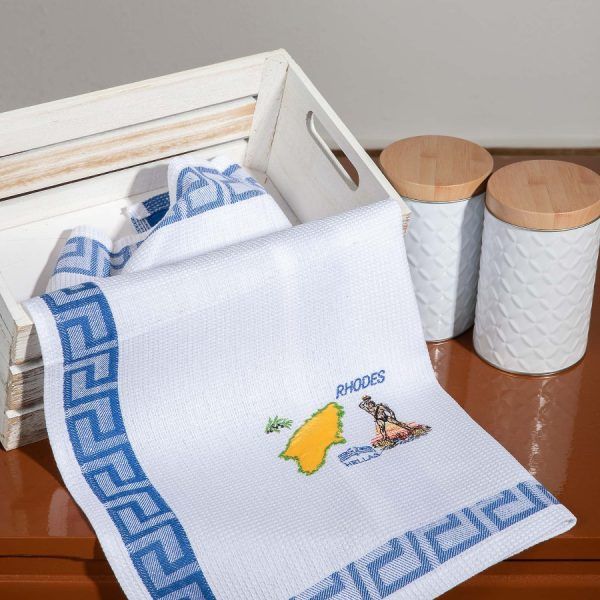 Σετ 12 τεμαχίων ποτηρόπανα (40cm x 60cm) RHODES SilkFashion