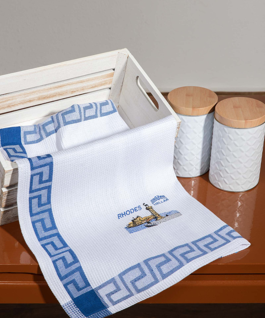 rhodes-hellas1 Σετ 12 τεμαχίων ποτηρόπανα (40cm x 60cm) RHODES1 SilkFashion - Image 1