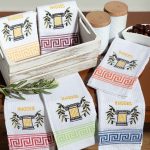 Σετ 12 τεμαχίων ποτηρόπανα (45cm x 65cm) κίωνας RHODES SilkFashion