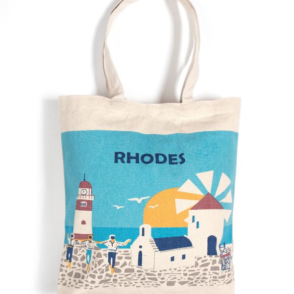 Τσάντα καραβόπανο (40cm x 40cm x 10cm) canvas 1 RHODES SilkFashion