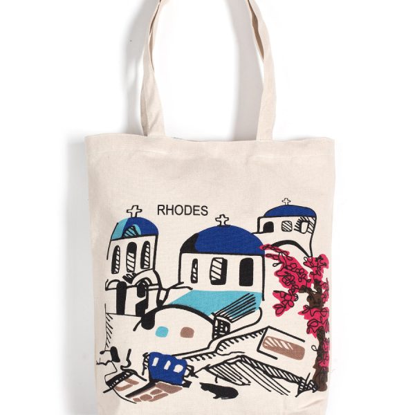 Τσάντα καραβόπανο (40cm x 40cm x 10cm) canvas 3 RHODES SilkFashion